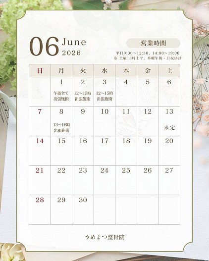 ６月の予定